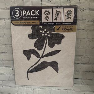 Floral Black and White Art Prints - Set of 3